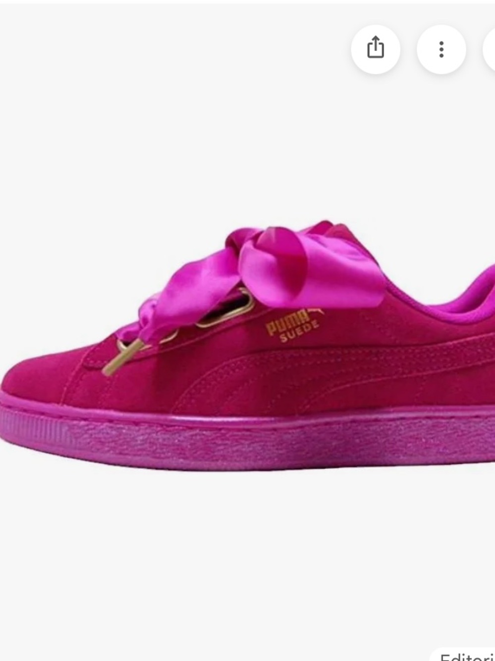 Puma Women's Suede Heart Satin Sneakers - Hot Pink